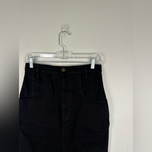 FRAME The High Waisted Seamed Black Denim Midi Skirt Women’s Sz 27 - Picture 4 of 9